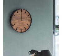 Yamazaki Horloge murale RIN métal et bois noir marron foncé 26cm design moderne 04108