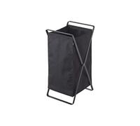 Yamazaki 2485 TOWER Laundry Basket, black, Steel/Polyester/Polypropylene, 30 x 36 x 64 cm
