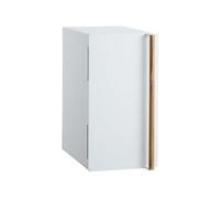 Yamazaki Boîte à pain TOSCA 5682 haute, blanche acier/bois, 22 x 36 x 41 cm