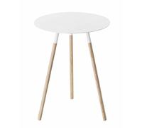 YAMAZAKI Plain Table d'appoint, Bois, Blanc, Taille Unique