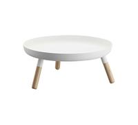 Yamazaki Plateau 5564 avec pieds – Acier/bois, blanc – 32 x 32 x 13 cm