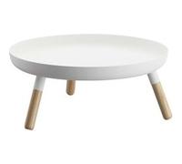 YAMAZAKI 5564 Plain Tray with Legs, White, Steel/Wood, 32 x 32 x 13 cm