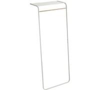 Yamazaki 7078 Tower Leaning Coat Hanger with Shelf, White, Steel/Wood, 60 x 46 x 160 cm