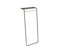 Yamazaki 7079 Tower Leaning Coat Hanger with Shelf, Black, Steel/Wood, 60 x 46 x 160 cm