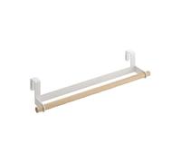 Yamazaki 3153 Tosca Porte-Serviettes de Cuisine Large, Blanc, Acier/Bois, Minimaliste, 33 x 7.5 x 6 c m