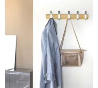 Yamazaki 4116 RIN Wall Coat R, beige, Wood/Aluminum, 50 x 6.5 x 10 cm