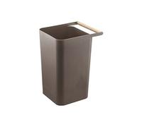 Yamazaki - Poubelle en polypropylène et poignée en bois Como Marron