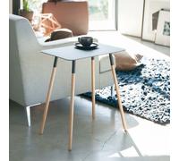 Yamazaki Table d'appoint Table de chevet 45x30cm Plaque métallique noire 03508