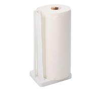 Yamazaki 3259 Tosca Porte-Serviettes en Papier, Blanc, Acier/Bois, Minimaliste, 15.5 x 11.5 x 31 c m