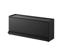 YAMAZAKI Tower 1453 Boîte de Rangement Semi-fermée pour kitchenette Noir Acier/Pom résine/polypropylène/Silicone Minimaliste 17,7 x 60 x 25,2 cm