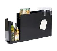 YAMAZAKI TOWER Étagère à épices, en acier - tiroir coulissant, rangement modulable pour cuisine - 50-93 x 12,5 x 36,7 cm, design japonais, noir