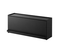 Yamazaki Tower Étagère de Rangement Semi-fermé, en Acier - Couvercle Coulissant, Cuisine, Plan de Travail, comptoir - 17,7 x 60 x 25,2 cm, Design Japonais, Noir