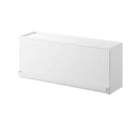 YAMAZAKI Tower Étagère de Rangement Semi-fermée pour Cuisine, Blanche | en acier, couvercle coulissant, plan de travail, comptoir, 17,7 x 60 x 25,2 cm, design japonais