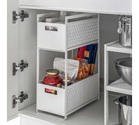 Yamazaki Tower Panier de rangement pour armoire Métal blanc