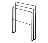 Yamazaki 4980 Tower Bath Towel Hanger with 3 Bars, Black, Steel, 70 x 14 x 81 cm