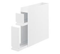 YAMAZAKI TOWER Rangement coulissant à 2 niveaux pour assaisonnements, blanc | en acier, espace de rangement supplémentaire, convient également aux bouteilles, 50-93 x 12,5 x 52,5 cm, design japonais