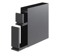 YAMAZAKI TOWER Rangement coulissant à 2 niveaux pour assaisonnements, noir | en acier, espace de rangement supplémentaire, convient également aux bouteilles, 50-93 x 12,5 x 52,5 cm, design japonais