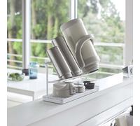 Yamazaki Tower Séchoir à bouteilles Égouttoir en métal blanc
