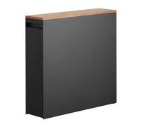 Yamazaki Tower Support de Rangement pour Toilettes avec tiroir Coulissant, en Acier - Planche en Bois, Salle de Bain, Ultra Compact - 56 x 14 x 55 cm, Design Japonais, Noir