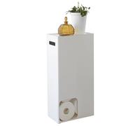 YAMAZAKI Support pour papier toilette Tower – Acier, jusqu'à 8 rouleaux, gain de place, Blanc