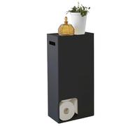 Yamazaki Tower Support pour Papier Toilette, en Acier - jusqu'à 8 Rouleaux, Rangement Compact Gain de Place pour Salle de Bain, WC, hygiénique - 12,5 x 23 x 48 cm, Design Japonais, Noir