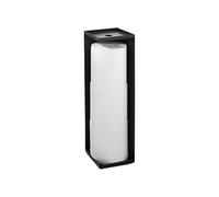 YAMAZAKI Support pour papier toilette Tower - Acier, jusqu'à 3 rouleaux, gain de place, Noir