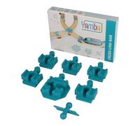Yamba Kit d'adaptateurs pour barres croisées - Avec blocs adaptateurs pour rails Brio® et briques Duplo® - S'adapte à tous les trains en bois et briques de serrage courants - Fabriqué en Suisse