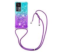 YAMCCCSE Collier Coque pour Xiaomi 12T / 12T Pro 5G, Transparent Etui Housse Silicone Sables Mouvants Bling - Étui pour Smartphone Lanyard Scintillant TPU Transparente Case Cover