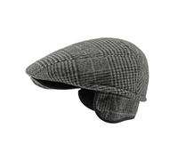 YAMEE Beret Homme Hiver Vintage Chaud,Casquette Plate Homme Plaid avec Cache-Oreilles Pliables,Chapeau d'hiver Femme Doux Respirant,Casquette Beret Homme Classique,Casquette de Chauffeur de Taxi