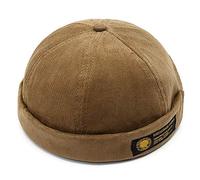 YAMEE Bob Homme Docker Bonnet Casquette Neuf Urban Style Bord Roulé rétro Travailleur Marin Unique Street décontracté Brimless Chapeau (One Size 56-58cm)