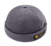 YAMEE Bob Homme Docker Bonnet Casquette Neuf Urban Style Bord Roulé rétro Travailleur Marin Unique Street décontracté Brimless Chapeau (One Size 56-58cm)