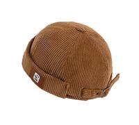 YAMEE Bob Homme Docker Bonnet Casquette Neuf Urban Style Bord Roulé rétro Travailleur Marin Unique Street décontracté Brimless Chapeau (One Size 56-58cm)