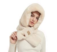 YAMEE Bonnet d'hiver Femme Épaississant Chaud avec écharpe,Bonnets de Trappeur d'hiver Femme Coupe-Vent,Bonnet Souple pour Femmes Peluche Mignon,Chapeau de Ski Anti Froid,pour Activité de Plain Air