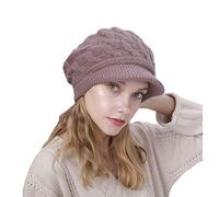 YAMEE Bonnet Femme Hiver Chic à Bord,Casquette Femme Hiver Vintage,Béret Femme Hiver à visière Chapeau Femme Chaud tricoté
