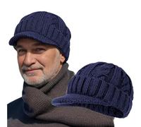 YAMEE Bonnet Tricot Homme Hiver Chaud Épais,Bonnet Chauffant Doux Élastique,Bonnet de Ski Windproof avec Doublure en Peluche,pour Vélo,Ski,Course à Pied