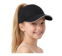 YAMEE Casquette de Baseball Filles Respirante Imperméable à Séchage Rapide,Chapeau de Soleil Enfants Réglable Anti-UV pour Running Golf Randonnée Extérieur,Casquette Queue de Cheval Fille 4-10 Ans