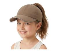 YAMEE Casquette de Baseball Filles Respirante Imperméable à Séchage Rapide,Chapeau de Soleil Enfants Réglable Anti-UV pour Running Golf Randonnée Extérieur,Casquette Queue de Cheval Fille 4-10 Ans