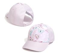 YAMEE Casquette de Baseball pour Filles Réglable,Chapeau de Soleil Fille Queue de Cheval Doux Confortable,Casquette Enfant Lumière Respirante Anti-Soleil,Chapeau de Sport Extérieur Loisirs D'été