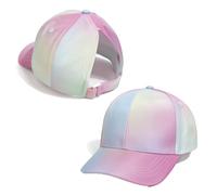 YAMEE Casquette de Baseball pour Filles Réglable,Chapeau de Soleil Fille Queue de Cheval Doux Confortable,Casquette Enfant Lumière Respirante Anti-Soleil,Chapeau de Sport Extérieur Loisirs D'été