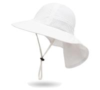 YAMEE Chapeau de Pêche Enfants D'été Mesh,Chapeau de Garçons Large Bord Long Cou Rabattant Protection UV,Casquette Peche pour Filles Respirante Légère,Casquette Visière pour Enfants 6 Mois à 12 Ans