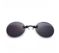 YAMEE Lunettes de soleil rétro, rondes, à clipser, Matrix, film Morpheus, sans monture, 4 couleurs, Noir , taille unique