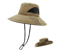 YAMEIZE Bucket Chapeau de Soleil pour Homme Imperméable Large Bord Safari Chapeau pour Pêche Camping Protection Solaire