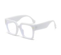 YAMEIZE Carré Surdimensionné Lunettes Anti Lumiere Bleue Femme Homme Transparente Lunettes Anti Fatigue Lunettes Gaming (Blanc Clair)