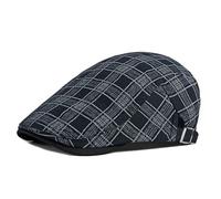 YAMEIZE Casquette Plate Rétro à Carreaux pour - Hommes Chapeau Baker Boy's Ivy Casquette Plate Réglable Chapeau de Béret de Chauffeur de à la Mode Peaky Cotton Driving