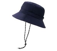 YAMEIZE Chapeau de Seau with String UV400 Buton - pour Femmes Hommes Réglable Wide Brim Imperméable à l'eau afari Hat Strap Beach Extérieur Chapau d'été pou