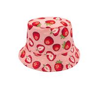YAMEIZE Chapeau Seau Fraise pour Femme - Chapeau Fille Charlotte Aux Fraises Chapeau Seau Mignon Rose Plage été Extérieur