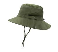 YAMEIZE Chapeau Seau Imperméable Réglable d'été - avec String pour Femmes Hommes Enfant Adulte Protection UV Chapeau à Sangle Solide Pêche Randonnée Escalade