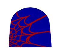 YAMEIZE Chapeau Tricoté Tendance Y2K Web - pour Femmes Hommes Bonnet Web Doux Chapeau Tricoté d'hiver Tête de Mort Outdoor