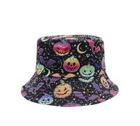 YAMEIZE Festival Halloween Chapeau de Seau pour - Femmes Hommes Adolescents Réversible Double Face Pêcheur Party Funny Bucket Hat Beach Outdoor