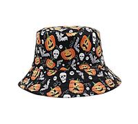 YAMEIZE Festival Halloween Chapeau de Seau pour - Femmes Hommes Adolescents Réversible Double Face Pêcheur Party Funny Bucket Hat Beach Outdoor
